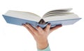 Close up of woman hand holding open book Royalty Free Stock Photo