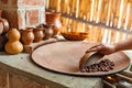 Guatemala. Chocolate Making. Roasting Raw Cocoa Beans