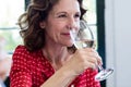 Close-up of woman having wine Royalty Free Stock Photo