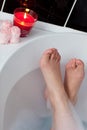 Close up of a woman in her bath