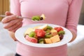 Close Up Of Woman Holding Bowl Of Fresh Fruit Royalty Free Stock Photo