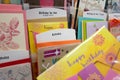 Close up woman holding happy birthday card