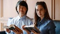 Close up woman holding Read and chant the Bible. A man standing with a close bible It is the belief of Christ to confess your sins