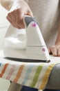 Close Up Of Woman Ironing Laundry Royalty Free Stock Photo