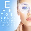 Close-up of woman with laser optometry Royalty Free Stock Photo