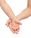 Close up of woman and little child hands together Royalty Free Stock Photo