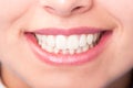 Close-up of woman mouth with perfect white teeth Royalty Free Stock Photo