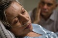 Close up of woman with nasal cannula