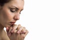 Close-up of woman praying with eyes closed Royalty Free Stock Photo