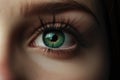 Close up of woman\'s green eye, created using generative ai technology Royalty Free Stock Photo