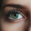 Close up of woman\'s green eye, created using generative ai technology Royalty Free Stock Photo