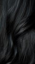 A close up of a woman& x27;s hair with long black strands, AI