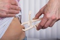 Woman Measuring Fats With Caliper Royalty Free Stock Photo