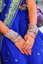 Close-up of woman`s hands with bangels, Agra Fort, Uttar Pradesh