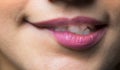 Close-up of woman's lips with fashion natural rose lipstick makeup Royalty Free Stock Photo