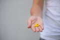 Close up of woman taking in pill, Medicine, health care Royalty Free Stock Photo