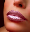 Close-up of womanish lips Royalty Free Stock Photo
