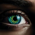 a close up of a womans eye with green eyes Royalty Free Stock Photo