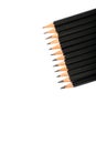 Close up wood black pencil isolated on white background. Pencils collection Royalty Free Stock Photo