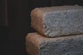 Close-up of a wood briquettes, pressed sawdust Royalty Free Stock Photo