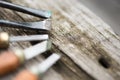 Close up wood carving tools Royalty Free Stock Photo