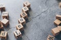 Close up of wood cube letter word of leader. Idea of motivation and inspiration in business success and corporate management Royalty Free Stock Photo