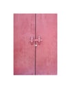 Wood door closed with lock isolated on white background , clipping path Royalty Free Stock Photo