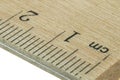 Close up wood ruler Royalty Free Stock Photo