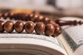 Close up of wood tasbih Royalty Free Stock Photo