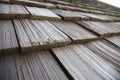 Close-up of wood used for roofing for sun and rain