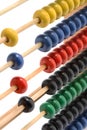 Close up of a wooden abacus