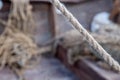 Close up wooden block and ropes Royalty Free Stock Photo