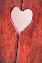 Close-up of a wooden board with a picture of the heart Royalty Free Stock Photo