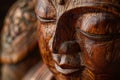 Close Up of a Wooden Buddha Statue Royalty Free Stock Photo