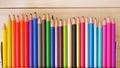 Close up of wooden colorful pencils Royalty Free Stock Photo