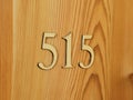 Closeup wooden door room entrance Royalty Free Stock Photo