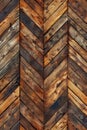 Close-up of a wooden herringbone pattern wall.