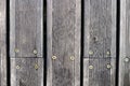 Close up wooden plank texture with screws, background Royalty Free Stock Photo