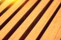 Close-up of wooden slats diagonally