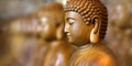 Close up of wooden statue of buddha Royalty Free Stock Photo