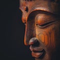 Close Up of Wooden Statue of a Person