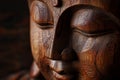 Close Up of a Wooden Statue of a Person