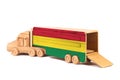 Close-up of a wooden toy truck Royalty Free Stock Photo