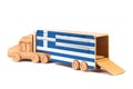 Close-up of a wooden toy truck Royalty Free Stock Photo