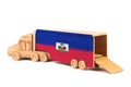 Close-up of a wooden toy truck Royalty Free Stock Photo