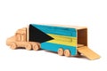 Close-up of a wooden toy truck Royalty Free Stock Photo