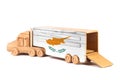 Close-up of a wooden toy truck Royalty Free Stock Photo