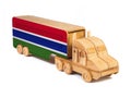 Close-up of a wooden toy truck