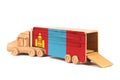 Close-up of a wooden toy truck Royalty Free Stock Photo