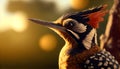 close up of a woodpecker
